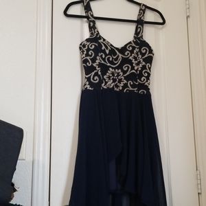 High-low navy blue dres
